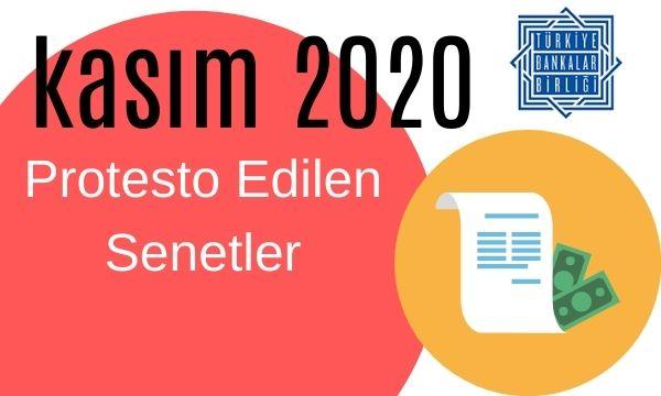 Kasım 2020 İtibariyle Protesto Edilen Senet Verileri